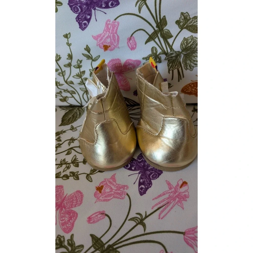 Build A Bear Sketchers Tennis Shoes And Gold Boots With Bows